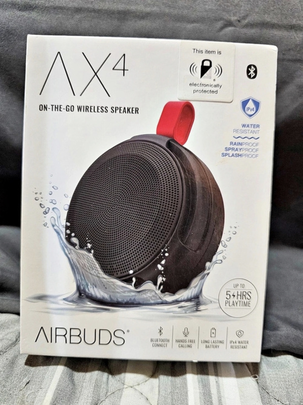Airbuds AX4 Portable Wireless Speaker in Black & Red NWT